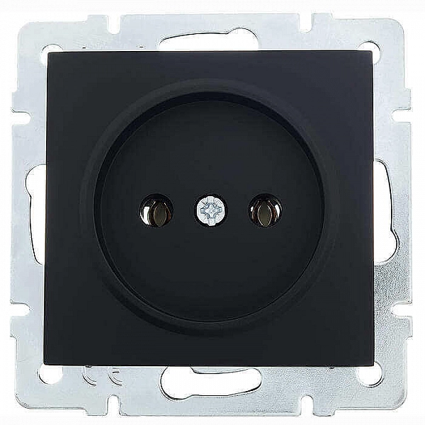 Розетка Lezard Vesna 742-4288-121B 1 место без заземления ПБТ чёрный бархат