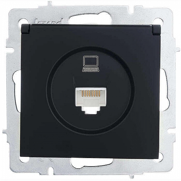 Розетка компьютерная Lezard Vesna 742-4288-139 чёрный бархат