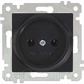 Розетка Mutlusan Rita 2200 601 0284 1 место 2P без заземления черный матовый