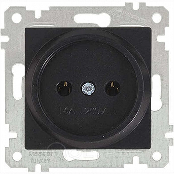 Розетка Mutlusan Rita 2200 601 0284 1 место 2P без заземления черный матовый