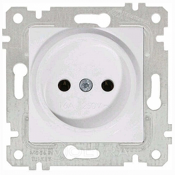 Розетка Mutlusan Rita 2200 601 0201 1 место 2P без заземления белая