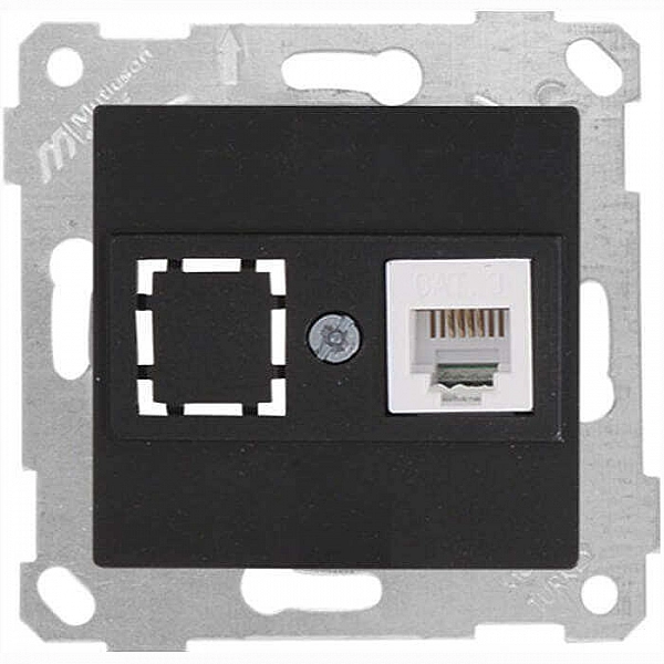 Розетка телефонная Mutlusan Rita 2200 125 0184 1*RJ12 черный матовый