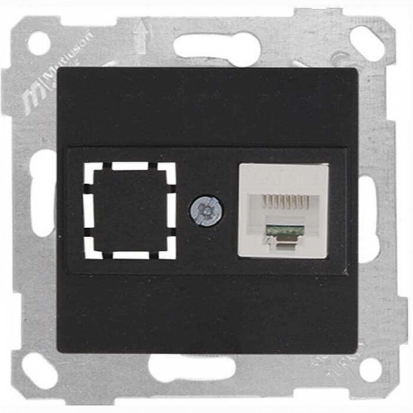 Розетка компьютерная Mutlusan Rita 2200 136 0184 1*RJ45 кат. 5e UTP черный матовый