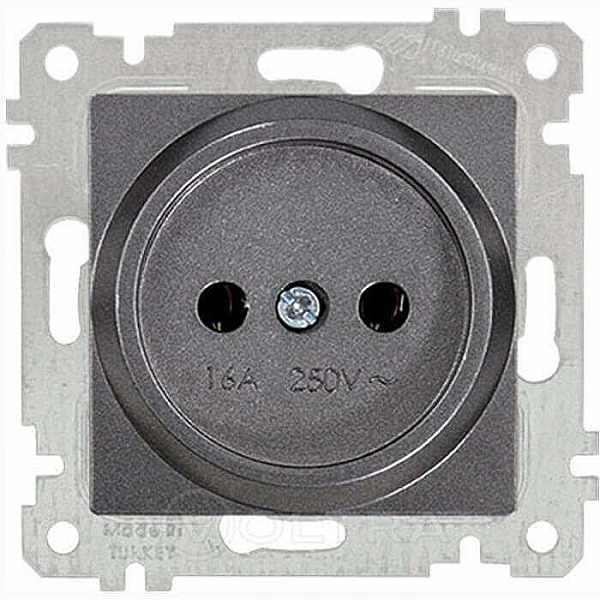 Розетка Mutlusan Rita 2200 601 0295 1 место 2P без заземления дымчатый