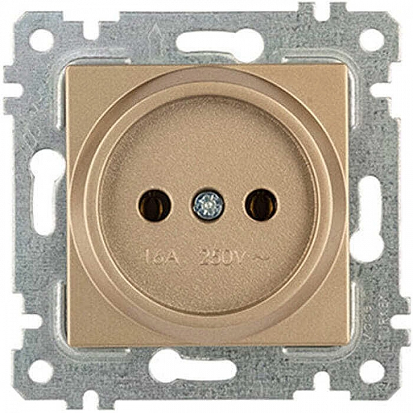 Розетка Mutlusan Rita 2200 601 0285 1 место 2P без заземления золото доре