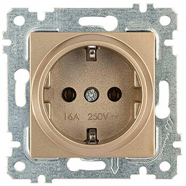 Розетка Mutlusan Rita 2200 600 0285 1 место 2P+E с заземлением золото доре