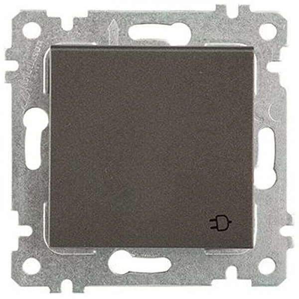 Розетка Mutlusan Rita 2200 611 0295 2P+E с заземлением с крышкой с защитными шторками дымчатый