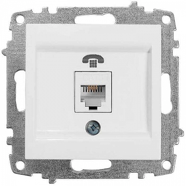 Розетка телефонная EL-BI Zena-Vega 609-016200-221 матовый белый