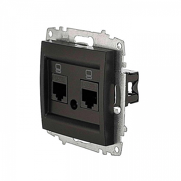 Розетка компьютерная EL-BI Zena-Vega 609-014800-248 вантаблэк механизм