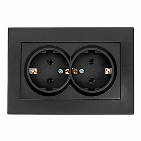 Розетка EL-BI Vega 510-014830-907 2 места с заземлением вантаблэк