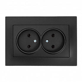 Розетка EL-BI Vega 510-014830-908 2 места без заземления вантаблэк