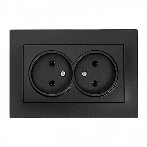 Розетка EL-BI Vega 510-014830-908 2 места без заземления вантаблэк