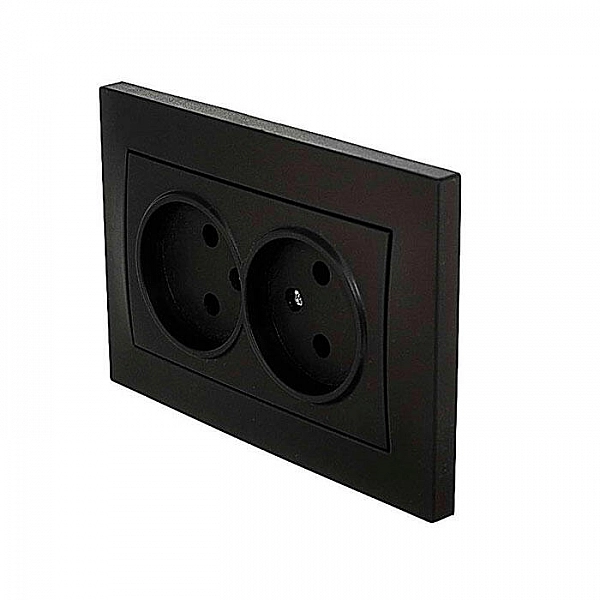 Розетка EL-BI Vega 510-014830-908 2 места без заземления вантаблэк