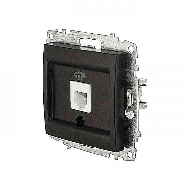 Розетка телефонная EL-BI Zena-Vega 609-014800-221 вантаблэк механизм