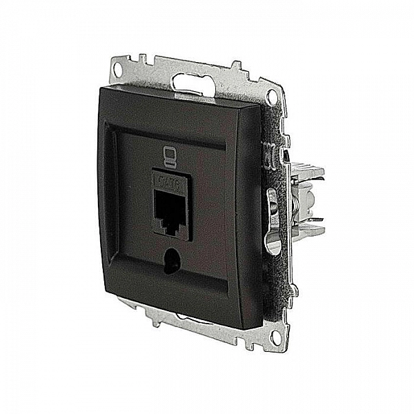 Розетка компьютерная EL-BI Zena-Vega 609-014800-247 вантаблэк механизм