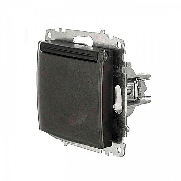 Розетка EL-BI Zena-Vega 609-014800-218 с крышкой с заземлением вантаблэк механизм