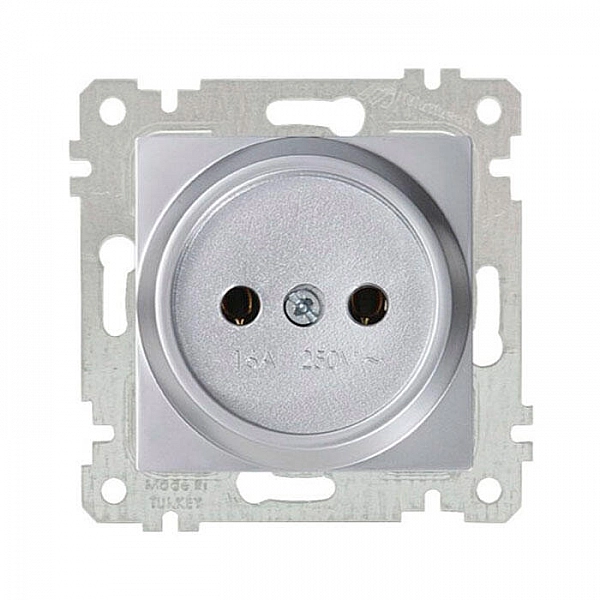 Розетка Mutlusan Rita 2200 601 0282 1 место 2P без заземления нержавеющая сталь