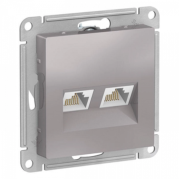 Розетка компьютераня Systeme Electric AtlasDesign ATN000385 RJ45+RJ45 кат.5e алюминий