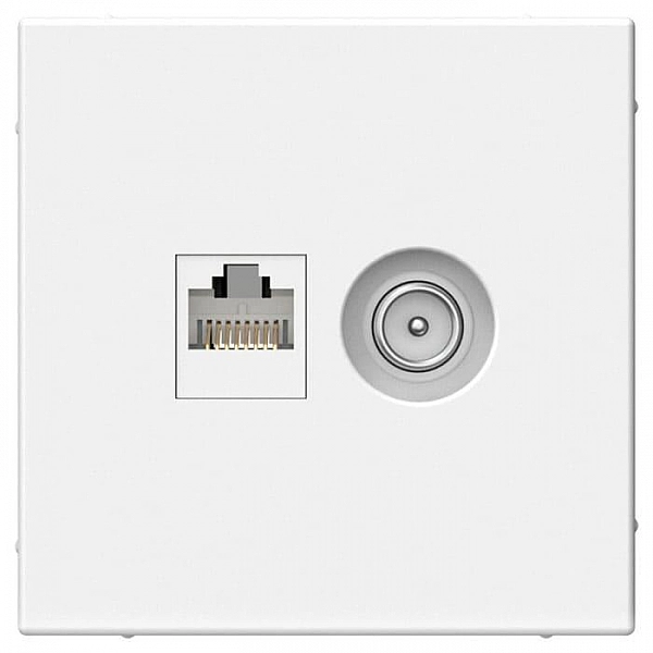 Розетка двойная Systeme Electric ArtGallery GAL000189 ТВ + компьютерная RJ45 кат. 5Е белая