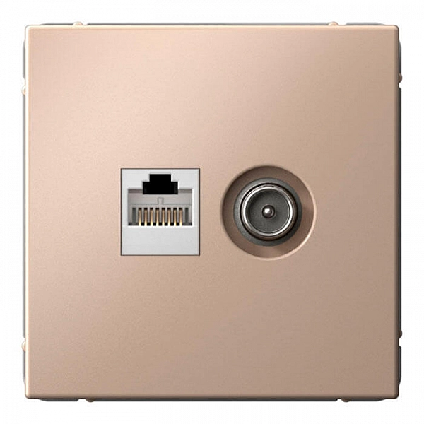 Розетка двойная Systeme Electric ArtGallery GAL001289 ТВ + компьютерная RJ45 кат. 5Е песочная
