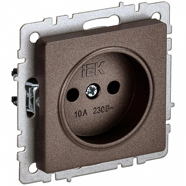 Розетка IEK Brite РС10-1-0-БрТБ 1 место без заземления темная бронза