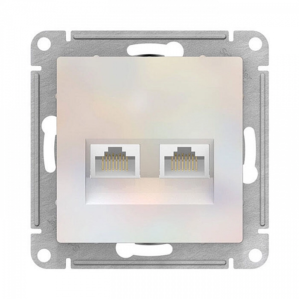 Розетка компьютерная Systeme Electric AtlasDesign ATN000485 RJ45+RJ45 жемчуг