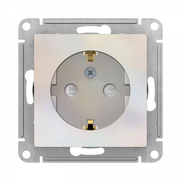 Розетка Systeme Electric AtlasDesign ATN000445 с заземлением со шторками жемчуг