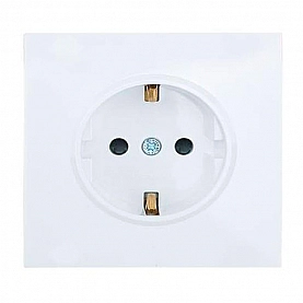 Розетка Lezard Zima 704-0288-124BQC 1 место безвинтовой с защитой от детей ПБТ белая