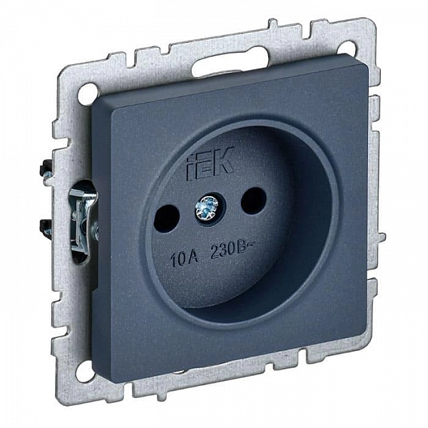 Розетка IEK Brite РС10-1-0-БрМ 1 место без заземления маренго