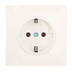 Розетка Lezard Zima 704-9088-122BQC 1 место безвинтовой с заземлением ПБТ слоновая кость