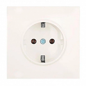 Розетка Lezard Zima 704-9088-122BQC 1 место безвинтовой с заземлением ПБТ слоновая кость