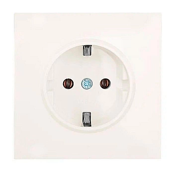 Розетка Lezard Zima 704-9088-122BQC 1 место безвинтовой с заземлением ПБТ слоновая кость