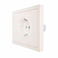 Розетка Lezard Zima 704-9088-122BQC 1 место безвинтовой с заземлением ПБТ слоновая кость. Изображение - 1