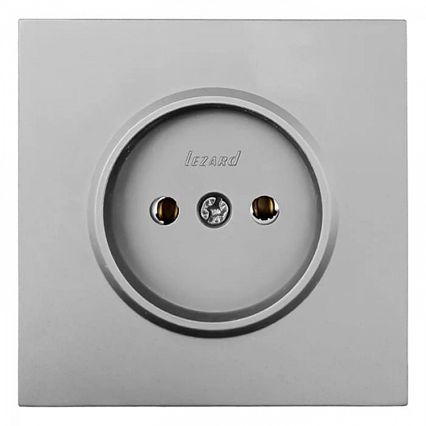 Розетка Lezard Zima 704-7488-121BQC 1 место безвинтовой без заземления ПБТ матовый серый