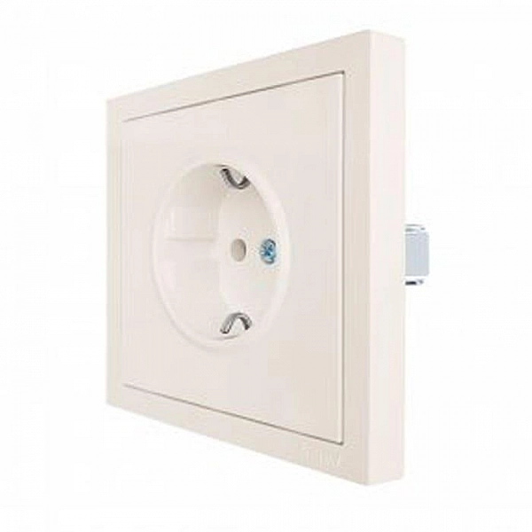 Розетка Lezard Zima 704-9088-124BQC 1 место безвинтовой с защитой от детей ПБТ слоновая кость