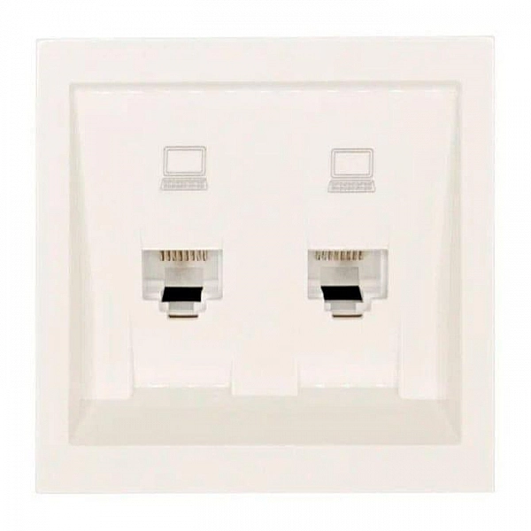 Розетка компьютерная Lezard Zima 704-9088-141 2 места слоновая кость