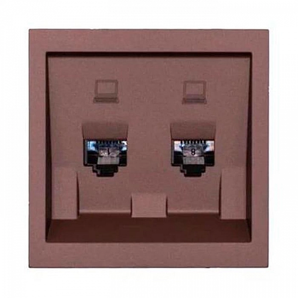 Розетка компьютерная Lezard Zima 704-7388-141 2 места шоколад