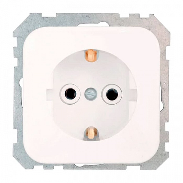 Розетка Bylectrica Гармония РС16-470 1 место с заземлением без шторок белый