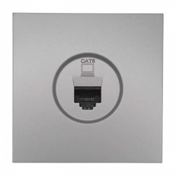 Розетка компьютерная Lezard Zima 704-7488-140 матовый серый