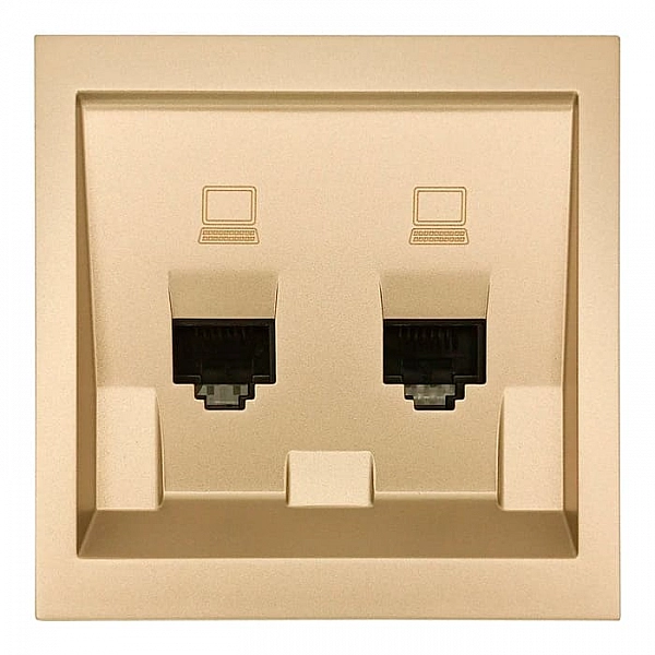 Розетка компьютерная Lezard Zima 704-3688-141 2 места золото