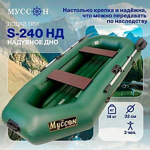 Надувная лодка Муссон S-240 НД зеленый. Изображение - 3