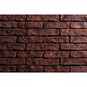 Декоративный камень РуБелЭко Кирпич вулканический КВ-003 красный с травлением