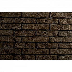 Декоративный камень РуБелЭко Кирпич вулканический КВ-006 черный с травлением