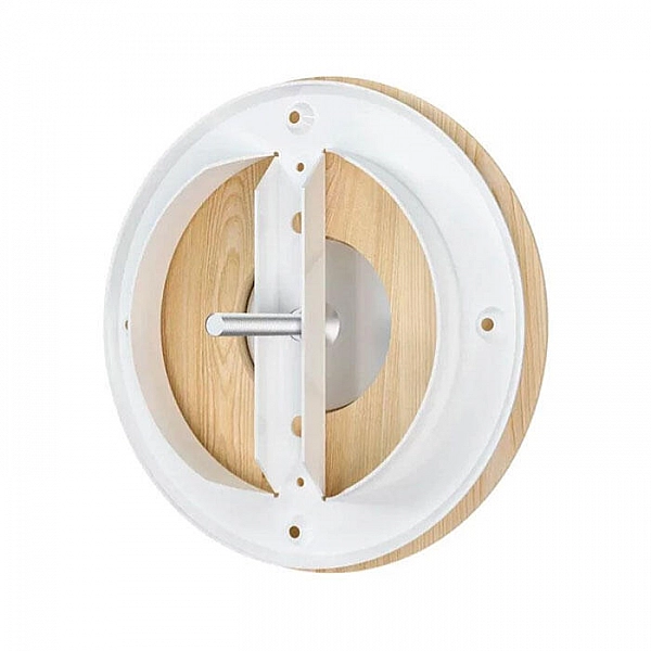 Анемостат ЭРА 12.5DW с металлическим фланцем и деревянным обтекателем 125 мм сосна