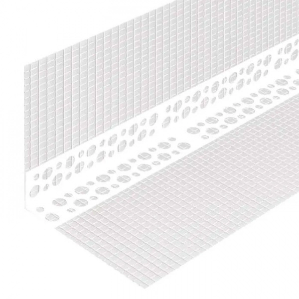 Угол перфорированный ПВХ Profigips с сеткой 100*150*2500 мм