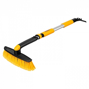 Щетка для уборки снега Denzel 55326  со скребком поворотная голова 750-1120 мм