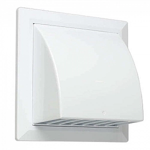 Вентиляционная решетка Storm KF-1717-F125W 170*170 мм фасадная с обратным клапаном и фланцем 125 мм белый
