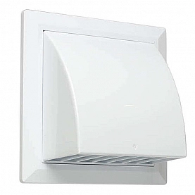 Вентиляционная решетка Storm KF-1717-F100W 170*170 мм фасадная с обратным клапаном и фланцем 100 мм белый