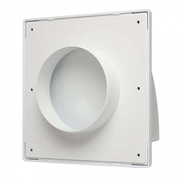 Вентиляционная решетка Storm KF-1717-F100W 170*170 мм фасадная с обратным клапаном и фланцем 100 мм белый