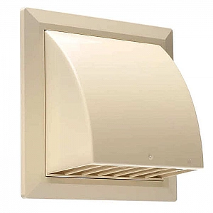 Вентиляционная решетка Storm KF-1717-F100IV 170*170 мм Ivory фасадная с обратным клапаном и фланцем 100 мм бежевый
